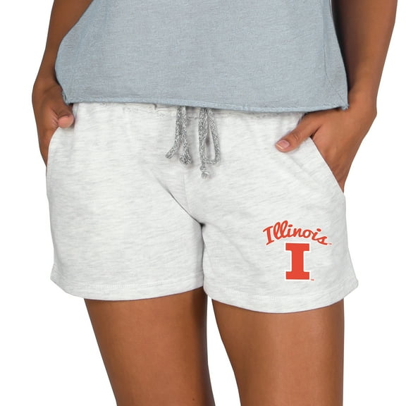 Women's Concepts Sport Ash Illinois Fighting Illini Mainstream French Terry Tri-Blend Shorts