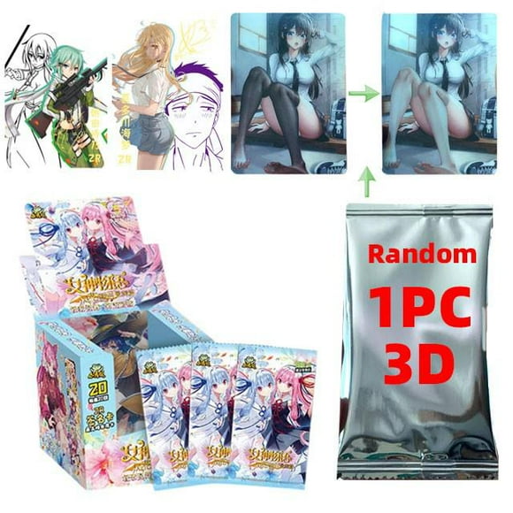 Carte Goddess Story WAIFU + 1 pièce, Collection 3D, cartes de déesse Anime, cadeau d'anniversaire pour enfants, jeu cartes PTR, jouets de Table