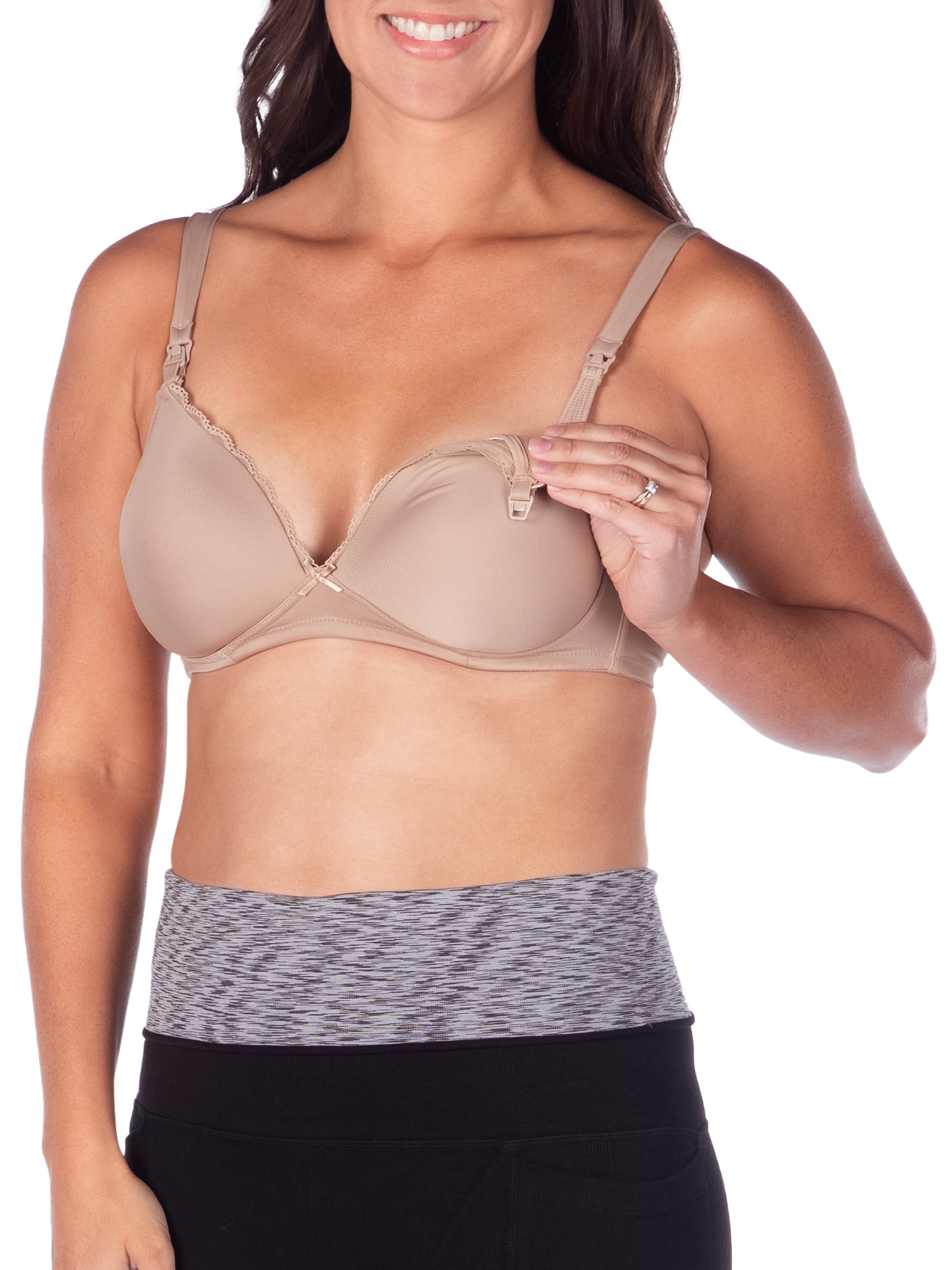 Buy Loving Moments by Leading Lady Women's Full Coverage T-Shirt Nursing Bra,  Warm Taupe, 42C at