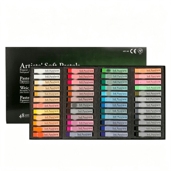 CCOCC Soft Chalk Pastels, 48 Colors with Additional 2Pcs, Non Toxic Art Supplies, Drawing Media for Artist Stick Pastel for Professional, Beauty Nail Art, Pan Chalk Pastels