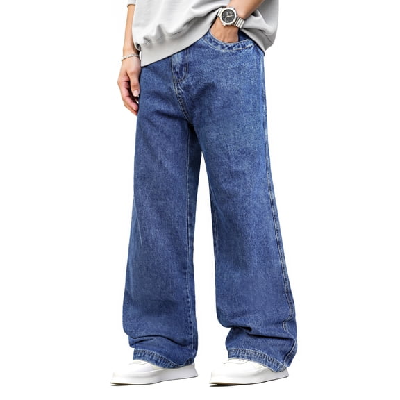 GINGTTO Men's Loose Fit Stretch Denim Jeans Lightweight Breathable All-Day Comfort Casual Trousers