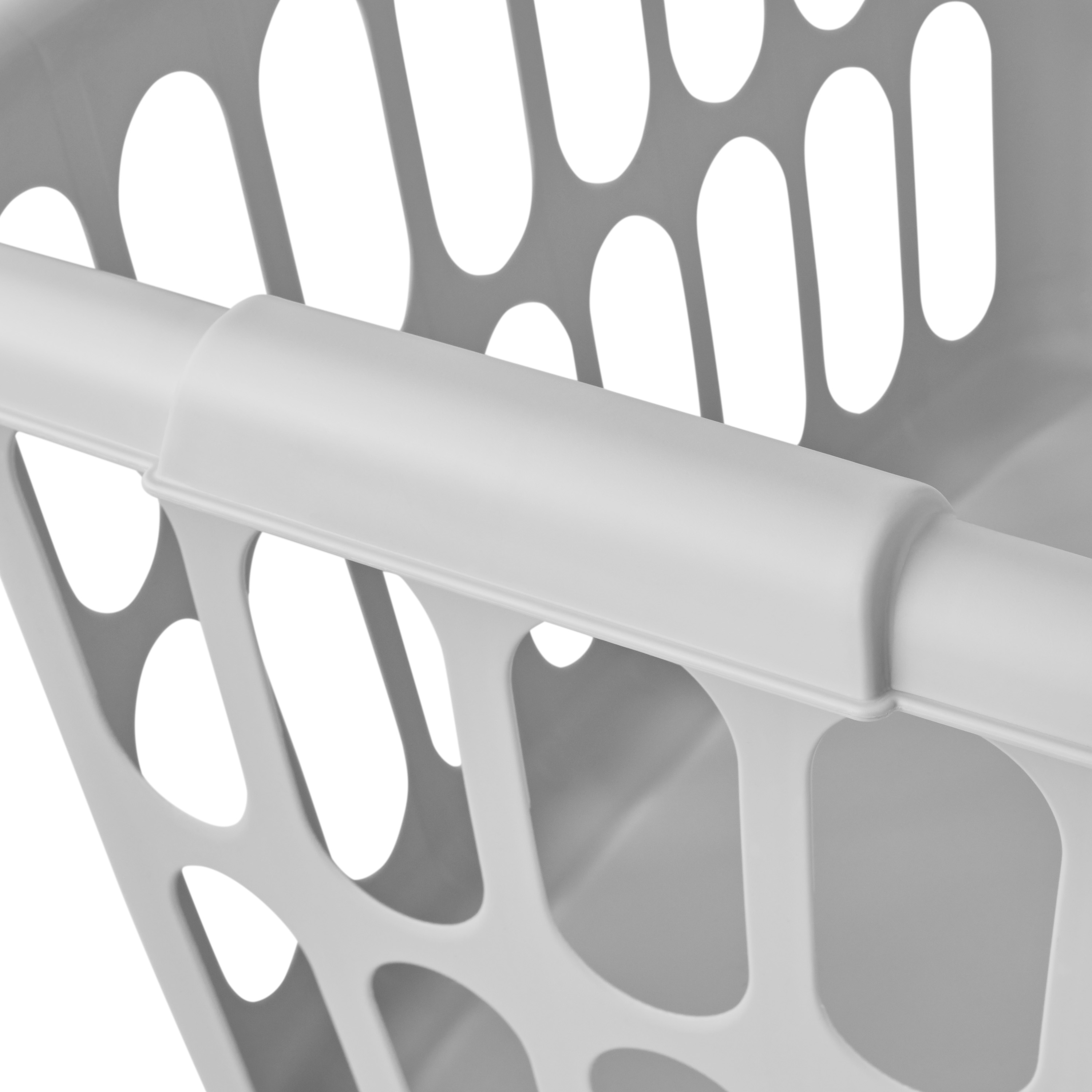 Starplast 1.5-Bushel Rectangular Plastic Laundry Basket, Soft Silver, 6 Pack