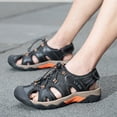 thumbnail image 6 of Mens Sports Sandals Outdoor Non-slip Hiking Shoes Summer Comfortable Beach Shoes Lightweight Closed Toe Water Shoes Black 10.5 UK, 6 of 7