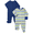 MELLOW BLUE/ STRIPE, variant on Wonder Nation Organic Cotton Baby Two-Way Zipper Footed Sleep N Play Pajamas, 2-Pack, Sizes Preemie–6/9 Months