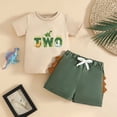 thumbnail image 2 of Tigivemen Baby Boy Clothes First Birthday Outfit Dinosaur Short Sleeved T Shirts Shorts 2Pcs Set Toddler Boys Outfits Green,2-3 Years, 2 of 4