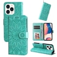 thumbnail image 1 of Funda tipo cartera GANGXUN para iPhone 14 Pro , diseño girasol, cuero PU, soporte, cierre magnético, tarjetero, 1 of 5