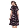 thumbnail image 2 of Horeoi Breast Cancer Awareness (2) Print Women's Short Sleeve Dress Breathable Polyester-Spandex All-Over Print A-Line Side Pockets Elastic Waist, 2 of 6