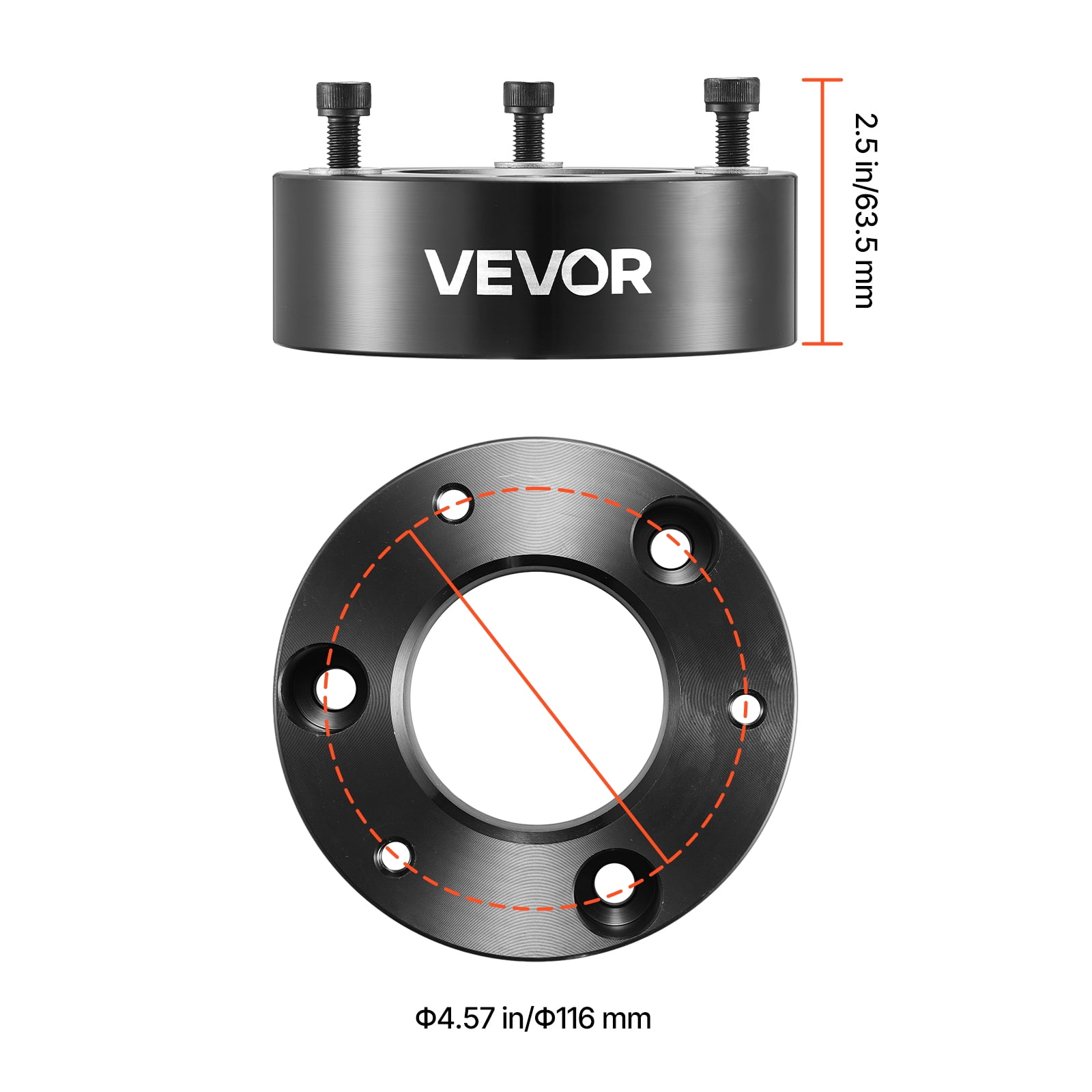 VEVOR 2.5 Inch Front Leveling Lift Kit for 2004-2025 Ford F150 2WD/4WD,2003-2018 Expedition, 2005-2008 Lincoln Mark LT, Chassis Level Kit with 2PCS Heavy Duty Forged Aluminum Suspension Strut Spacers