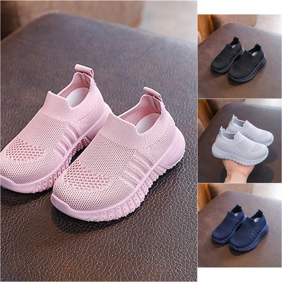 VOUZZA Kids Breathable Slip On Walking Shoes Lightweight School Casual Sneakers Soft Sole Athletic Training Loafers