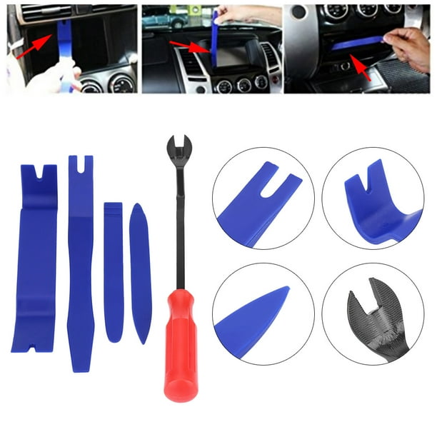 Peahefy 5pcs En Plastique Dur Auto Voiture Stéréo Radio Porte Clip