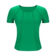 thumbnail image 4 of fatyb Women's Ribbed T-Shirts Short Sleeve Crew Neck T Shirts Summer Slim Casual Basic Tees for Women, 4 of 6