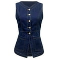 thumbnail image 6 of Women's Fashionable Casual Fitted Button Up Denim Vest plus Size Crop Denim Jacket Jean Crop Top Jacket Women's Cropped Jackets Embroide Denim Jacket Womens Western Jackets Bling Denim Jackets for, 6 of 6