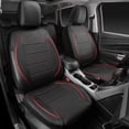 thumbnail image 3 of Funda de asiento de coche CAR PASS Universal FIT de piel ribeteada, color negro y rojo, 3 of 9