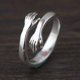 thumbnail image 2 of Anillo de abrazo para pareja, anillo de abrazo de plata esterlina 925 para parejas, mujeres, niñas, joyería, 2 piezas, 2 of 5
