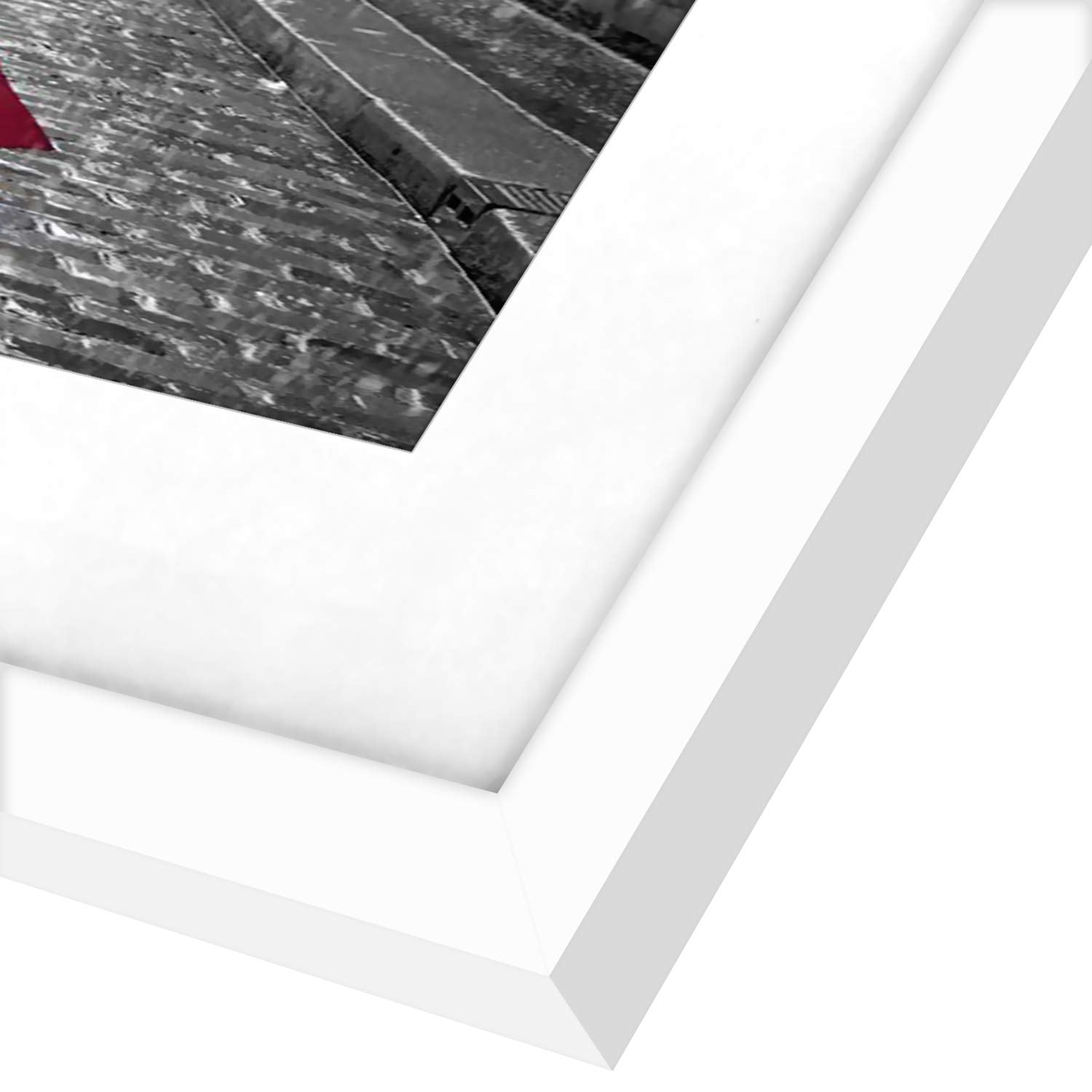 Americanflat 9x12 Picture Frame in White - Displays 6x8 With Mat and 9x12 Without Mat - Composite Wood with Shatter Resistant Glass - Horizontal and Vertical Formats for Wall