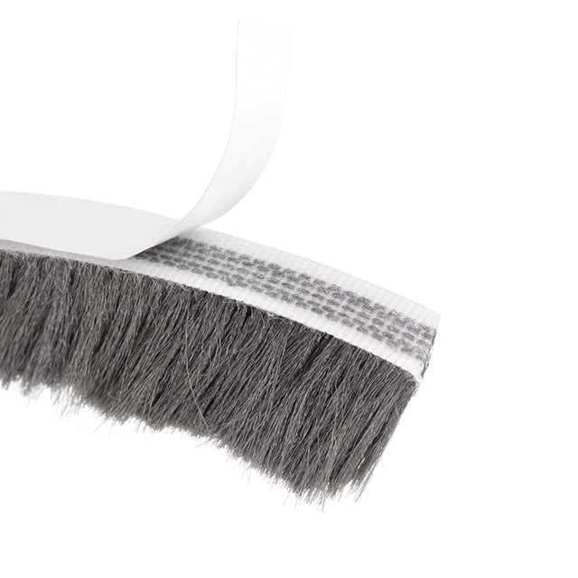 Uxcell Brush Weather Stripping Adhesive Felt Door Seal Strip 590.6Inch L x0.9Inch W Gray