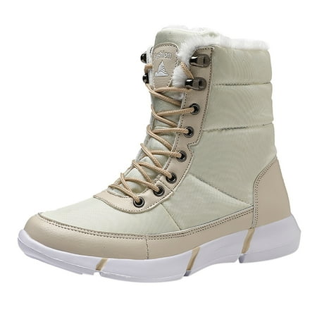 

Women Boots Autumn Winter Boots Womens Winter Warm Snow Boots Waterproof And Non Slip Lace Up Cotton Shoes Snow Boots