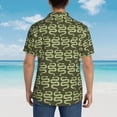 thumbnail image 6 of Haiem Green Snake Printed Hawaiian Shirt for Men - Men’s Casual Beach Summer Shirts - Stretch Fabric with Modern Fit-Large, 6 of 9