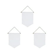 Tineasur Hanging Pennant Canvas Flag White DIY Enthusiasts Living Spaces 3pcs