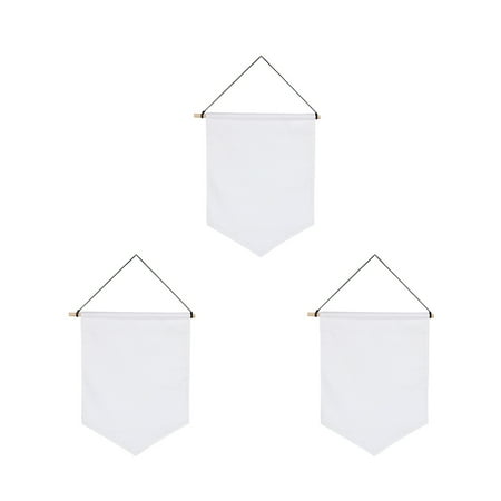 Tineasur Hanging Pennant Canvas Flag White DIY Enthusiasts Living Spaces 3pcs