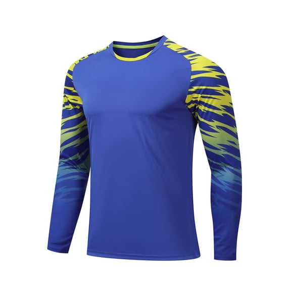 Haitryli Kids Boys Soccer Jersey Lightweight Long Sleeve Goalkeeper Jersey Football Goalie Training Shirts Blue M
