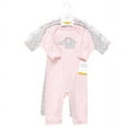 thumbnail image 2 of Hudson Baby Infant Girls Cotton Coveralls, Pink Gray Elephant, 0-3 Months, 2 of 5