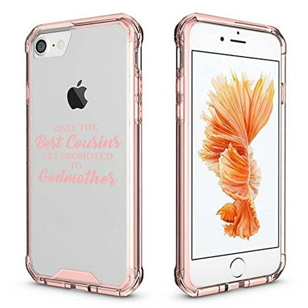 For Apple iPhone Clear Shockproof Bumper Case Hard Cover The Best Cousins Get Promoted To Godmother (Pink for iPhone (Best Place To Get Iphone Cases)