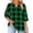Army Green, variant on Plus Size Tops for Women Keyhole Neck Three Quarter Sleeve Plaid Shirts Loose Daily Trendy Blouses Tops,Yellow,XXXL