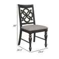 thumbnail image 5 of Benjara Lauren 25 Inch Dining Side Chair Set of 2, Cushioned Gray Fabric Seats, 5 of 5