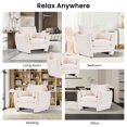 thumbnail image 6 of GNIXUU Chenille Oversized Accent Armchair, 35.8 " Wide Comfy Upholstered Reading Armchairs with Removable Pillows & Side Pockets, Modern Lounge Chairs for Small Living Room, Bedroom, Office,Beige, 6 of 7