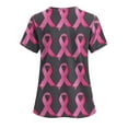thumbnail image 2 of JURANMO Womens Scrubs Pink Ribbon Breast Cancer Awareness Scrub Top Short Sleeve V Neck Nursing Uniform Soft Medical Nurse Shirt with Pockets Multicolor XL, 2 of 3