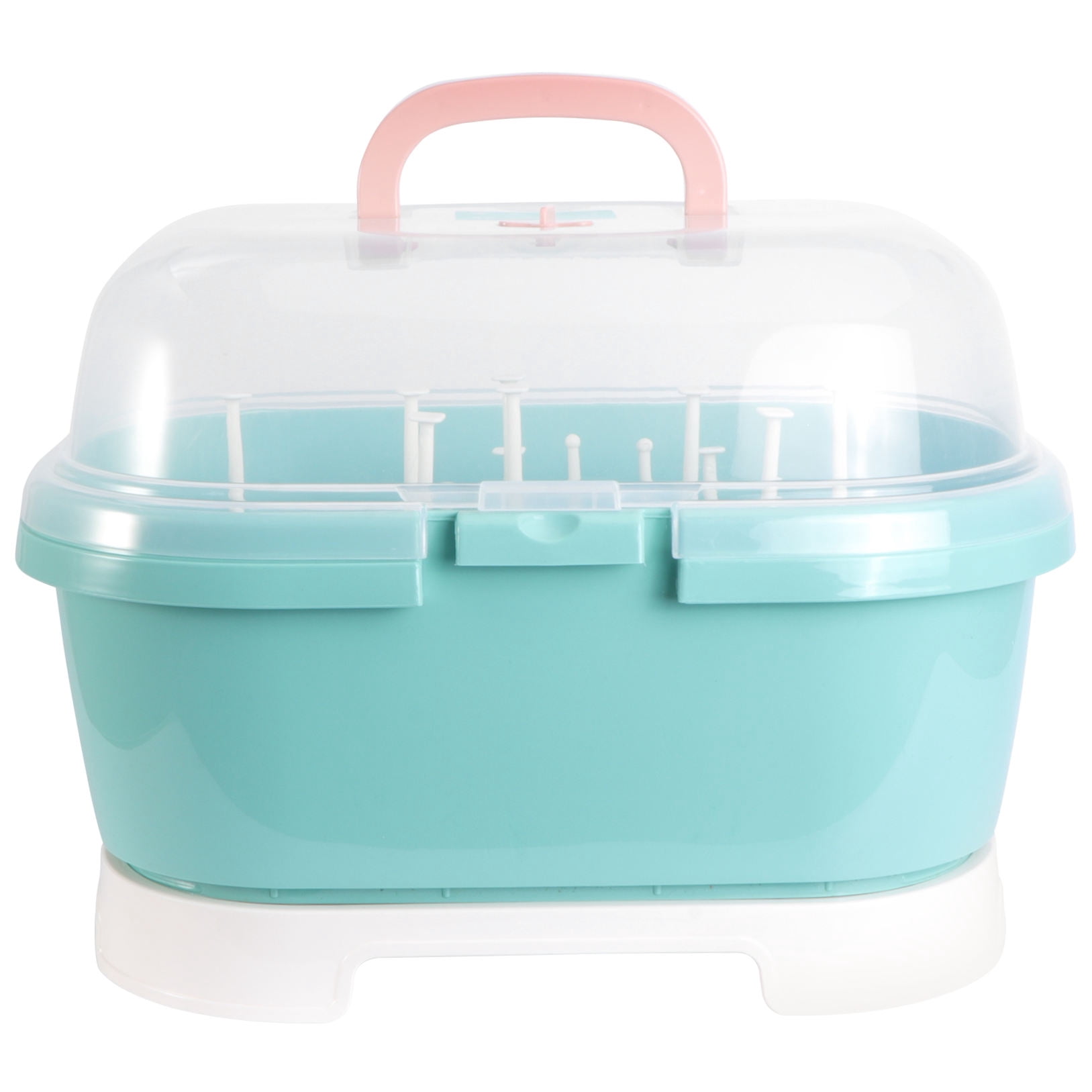 Masteelf Baby Bottle Storage Box with Cover for Home and Outdoor Use Made of PP Material Green 7.8x5.9x11.8 Inches