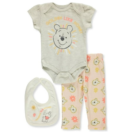 

Disney Winnie The Pooh Baby Girls 3-Piece Bib Set Outfit - gray multi 6 - 9 months (Newborn)