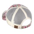 thumbnail image 4 of C.C Women's Floral Pattern Adjustable Mesh Trucker Baseball Cap Hat, Shrub, Beige, 4 of 4
