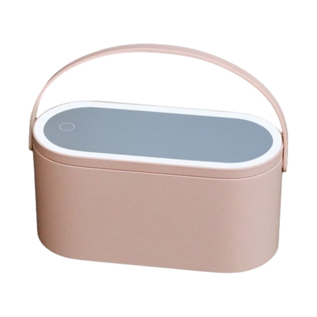 EGNMCR Jewelry Boxes & Organizers LED Light Storage Box Multifunctional Dressing Mirror Beauty Mirror Makeup Mirror Makeup Mirror European Style Portable Strap the casket