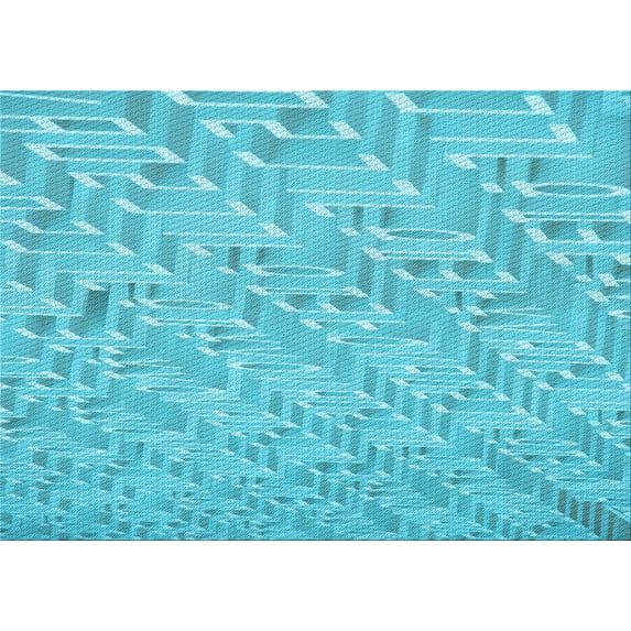 Ahgly Company Machine Washable Indoor Rectangle Transitional Dark Turquoise Green Area Rugs, 7' x 9'