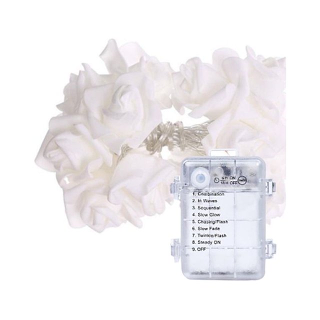 Guirnalda de luces rosadas con flores, funciona con pilas, 10LED, guirnalda de luces para boda, fiesta en casa, decoraciones interiores y exteriores