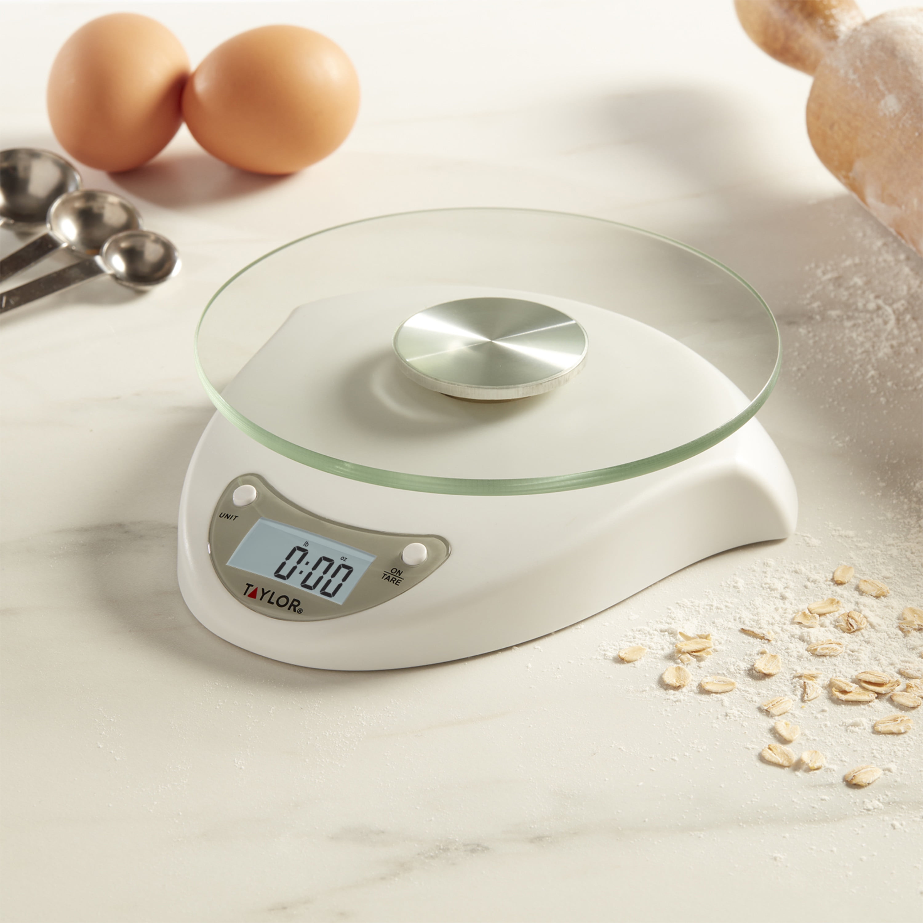 Taylor Glass Top Food Scale with Touch Control Buttons
