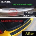 thumbnail image 5 of Car Rear Bumper Guard Protector Trim Cover Sill Plate Trunk Rubber Pad Kit Black, 5 of 5