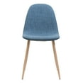 thumbnail image 3 of Noble House Samir Mid Century Fabric Dining Chairs, Set of 2, Muted Blue, Light Walnut, 3 of 12