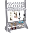 thumbnail image 1 of Exhibidor de aretes de acrílico con 74 agujeros, minipercha colgante para joyería, transparente, con agujeros para sujetar aretes, organizador transparente, soporte de almacenamiento, vitrina, 1 of 6