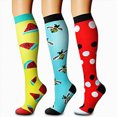 thumbnail image 2 of NOLDARES Compression Socks 20-30 mmHg Long Knee High Socks for Women Men Support Athletic Travel Daily Wear 3 Pairs(S035-Beige), 2 of 9