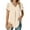 Beige, variant on Casual Blouses for Women Solid Color Sleeve Tops V Neck Short Sleeve T Shirt Cute Summer Loose Blouses Tops