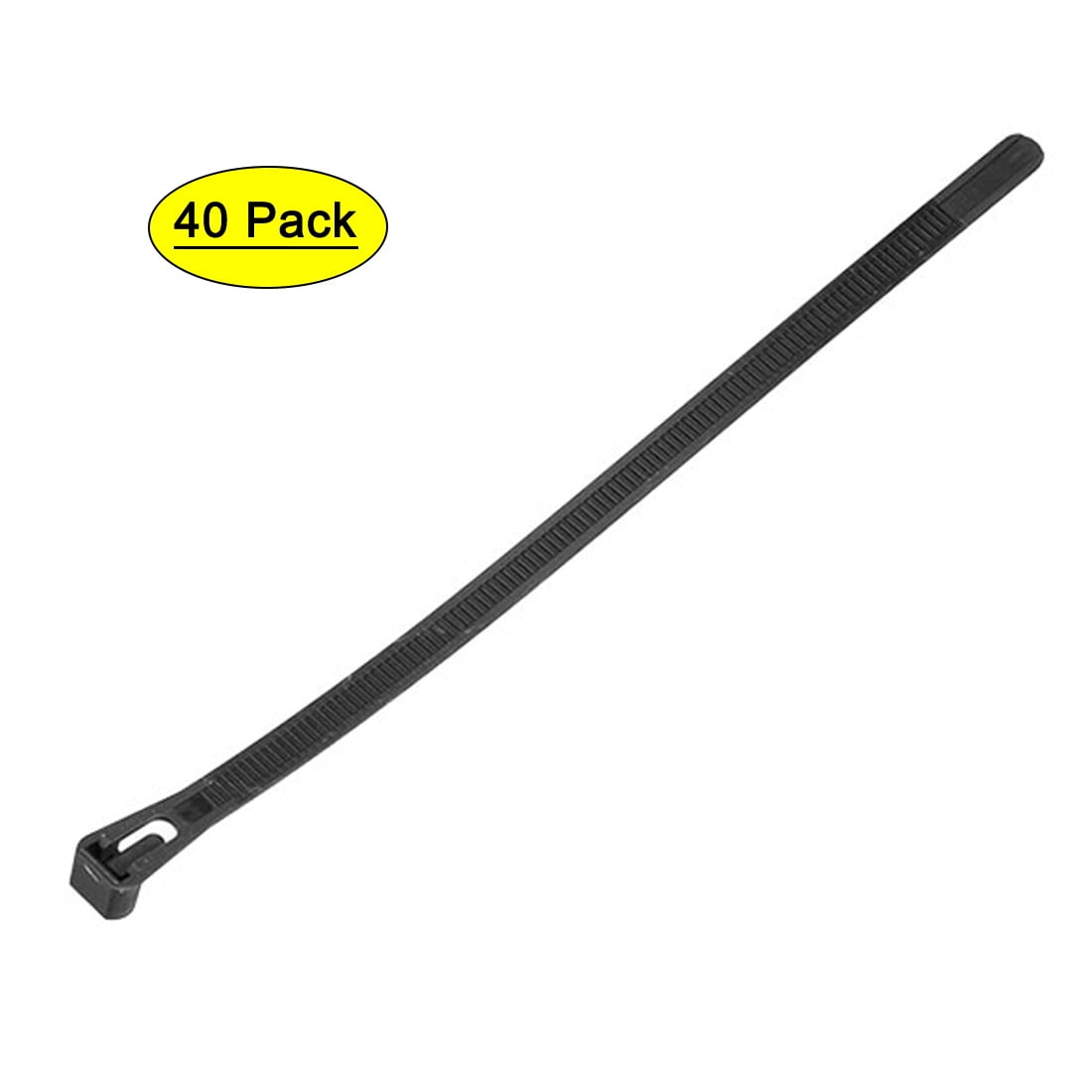 Uxcell Reusable Cable Ties Cable Zip Ties Adjustable Cable Tie Wraps Nylon  9.84' x 0.29' Black 40pcs