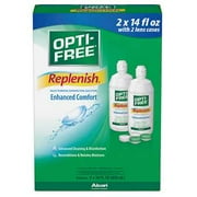 Angle View: OPTI-FREE Replenish Multi-Purpose Disinfecting Solution, 28 Ounces