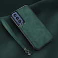 thumbnail image 1 of Nalacover Case for Samsung Galaxy S21 FE, Business Skin-Friendly PU Leather Soft TPU Slim Fit Magnetic Cover with Removable Wrist Hand Strap Support Car Mount Lens Protection Case,Darkgreen, 1 of 7