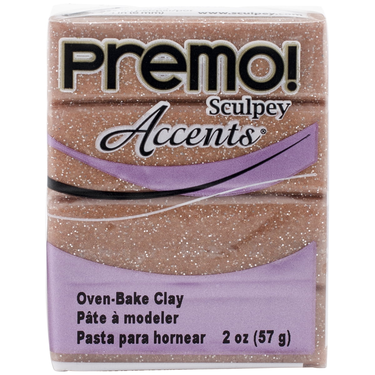 Premo Sculpey Accents Polymer Clay 2ozRose Gold Glitter