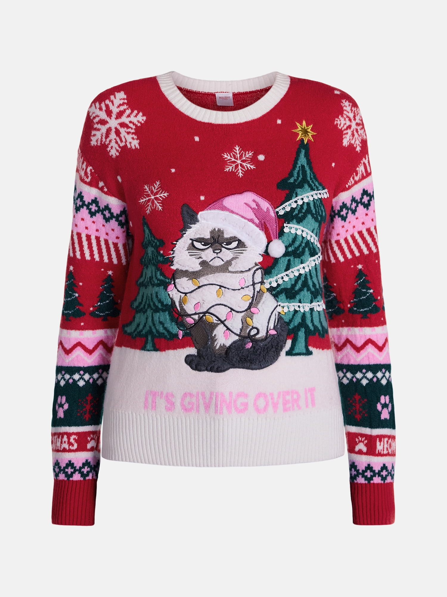 Holiday Time Women's and Women's Plus Christmas Sweater, Midweight, Sizes XXS-4X