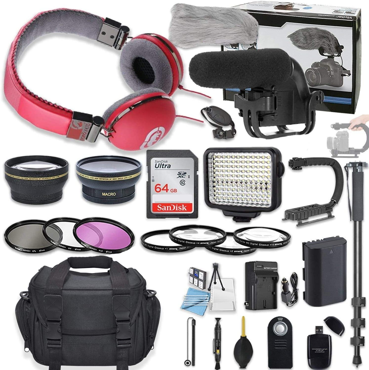 58mm 20 Piece Accessory Kit for Canon EOS 70D, 80D, 7D Mark II, 6D