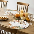 thumbnail image 4 of Fall Round Placemats Set of 4 Harvest Pumpkin Place Mats Thanksgiving Woven Placemat Sunflower Autumn Maple Leaf Circle Braided Table Mat for Kitchen Dining Table Autumn Party Home Decor 15 Inch, 4 of 9